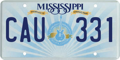 MS license plate CAU331