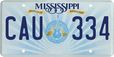 MS license plate CAU334