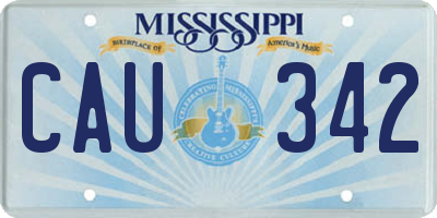 MS license plate CAU342