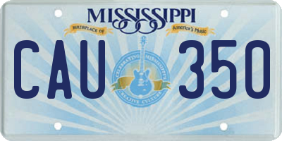MS license plate CAU350