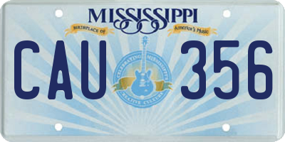 MS license plate CAU356