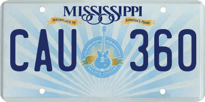MS license plate CAU360