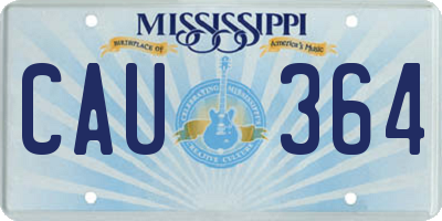 MS license plate CAU364