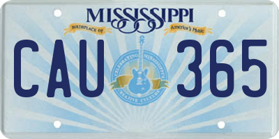 MS license plate CAU365