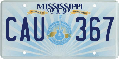 MS license plate CAU367