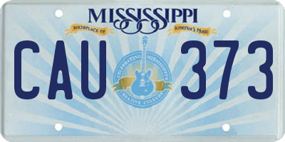 MS license plate CAU373
