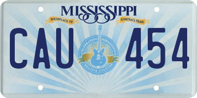 MS license plate CAU454