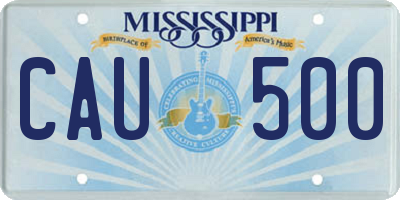 MS license plate CAU500