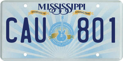 MS license plate CAU801