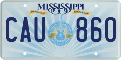 MS license plate CAU860