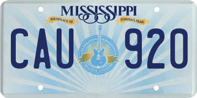 MS license plate CAU920