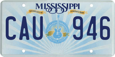 MS license plate CAU946
