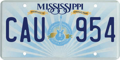 MS license plate CAU954