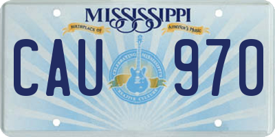 MS license plate CAU970