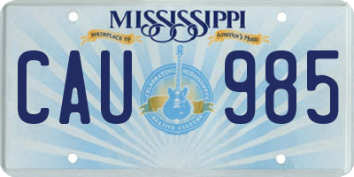 MS license plate CAU985