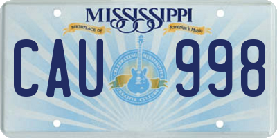 MS license plate CAU998