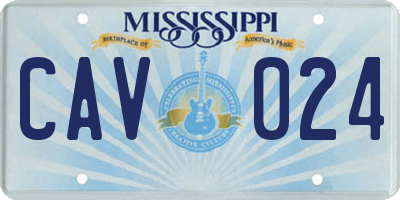 MS license plate CAV024