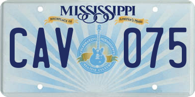 MS license plate CAV075