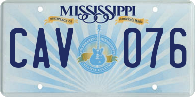 MS license plate CAV076