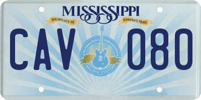 MS license plate CAV080