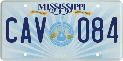 MS license plate CAV084
