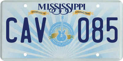 MS license plate CAV085