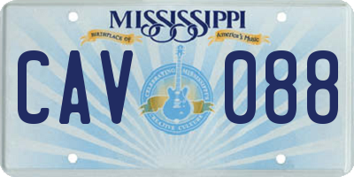 MS license plate CAV088