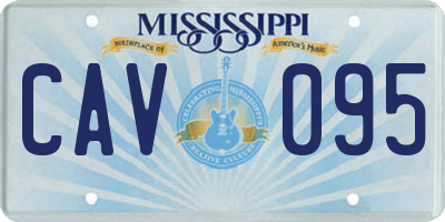 MS license plate CAV095