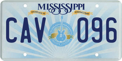 MS license plate CAV096