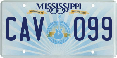 MS license plate CAV099