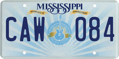 MS license plate CAW084
