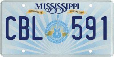 MS license plate CBL591