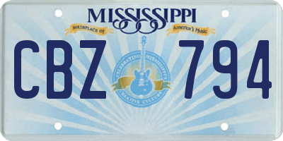 MS license plate CBZ794