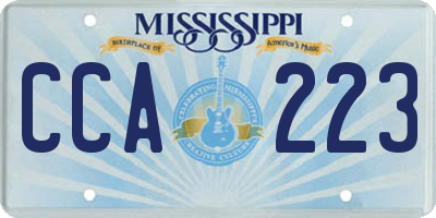 MS license plate CCA223