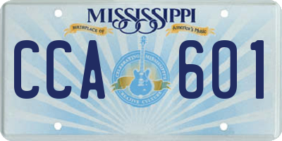 MS license plate CCA601