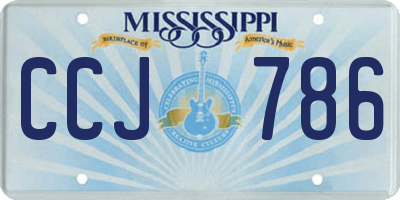 MS license plate CCJ786
