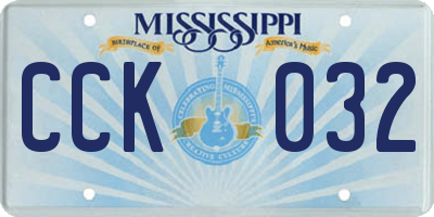 MS license plate CCK032