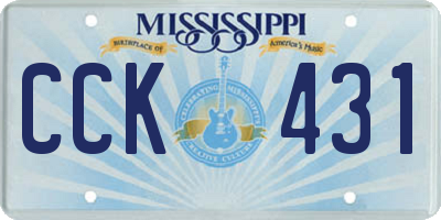 MS license plate CCK431