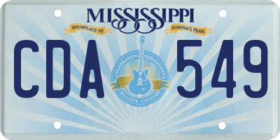 MS license plate CDA549