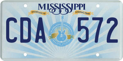 MS license plate CDA572