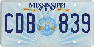 MS license plate CDB839