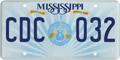 MS license plate CDC032