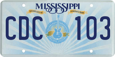 MS license plate CDC103