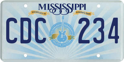 MS license plate CDC234