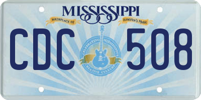 MS license plate CDC508