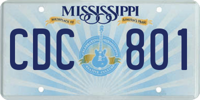 MS license plate CDC801