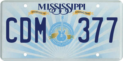 MS license plate CDM377