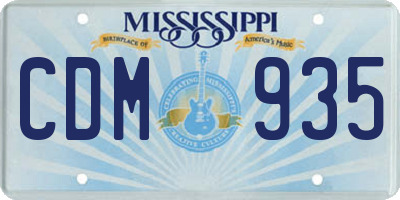 MS license plate CDM935