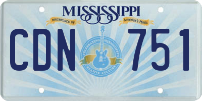 MS license plate CDN751