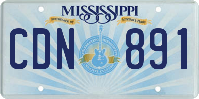 MS license plate CDN891